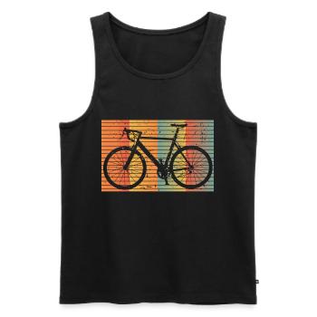 Vélo de course Retro Coloré Vélo Idée cadeau - Débardeur bio Premium Homme - noir - Devant - AI Model Male 178 light (178cm)