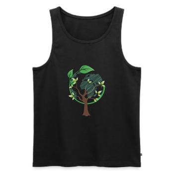 Earth Tree Globe Mother Nature Environment Forest - Men's Premium Organic Tank Top - black - Front - Michal (187cm)