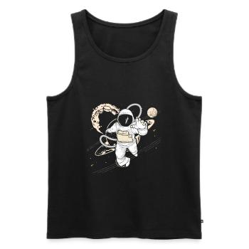 Astronaute de l'espace extra-atmosphérique avions - Débardeur bio Premium Homme - noir - Devant - AI Model Male 178 light (178cm)