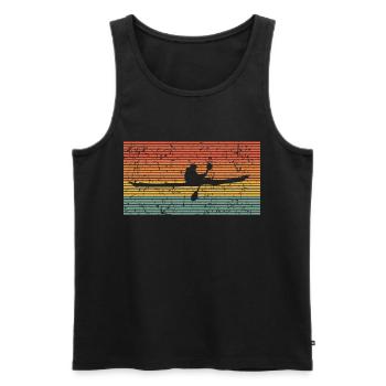 Canoë-kayak vintage silhouette rétro - Débardeur bio Premium Homme - noir - Devant - AI Model Male 178 light (178cm)