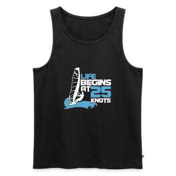 Watersports Sailboarding Windsurfers Life Begins - Men's Premium Organic Tank Top - black - Front - Michal (187cm)