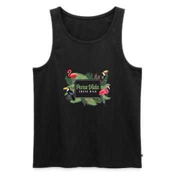 Pura Vida Animals Flamingo Wildlife Beaches Costa - Männer Premium Bio Tank Top - Schwarz - Vorne - Michal (187cm)