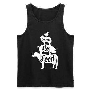 Vegan Vegan Animaux Végétariens Cadeau Bien-être des Animaux - Débardeur bio Premium Homme - noir - Devant - AI Model Male 178 light (178cm)