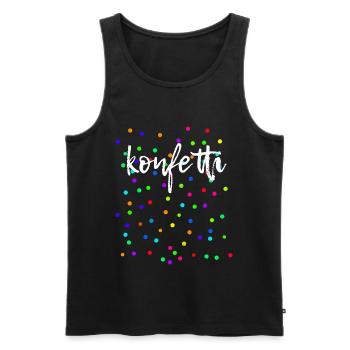 Konfetti Fasching Karneval Bunt - Männer Premium Bio Tank Top - Schwarz - Vorne - Michal (187cm)