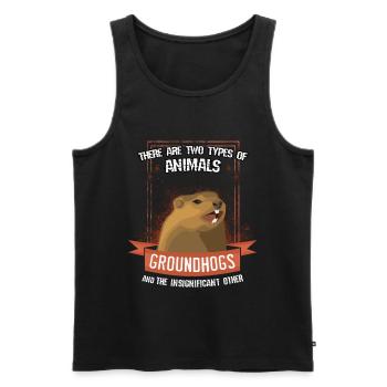 marmots - Men's Premium Organic Tank Top - black - Front - AI Model Male 178 light (178cm)