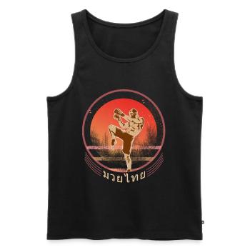 Muay Thai - Débardeur bio Premium Homme - noir - Devant - Michal (187cm)