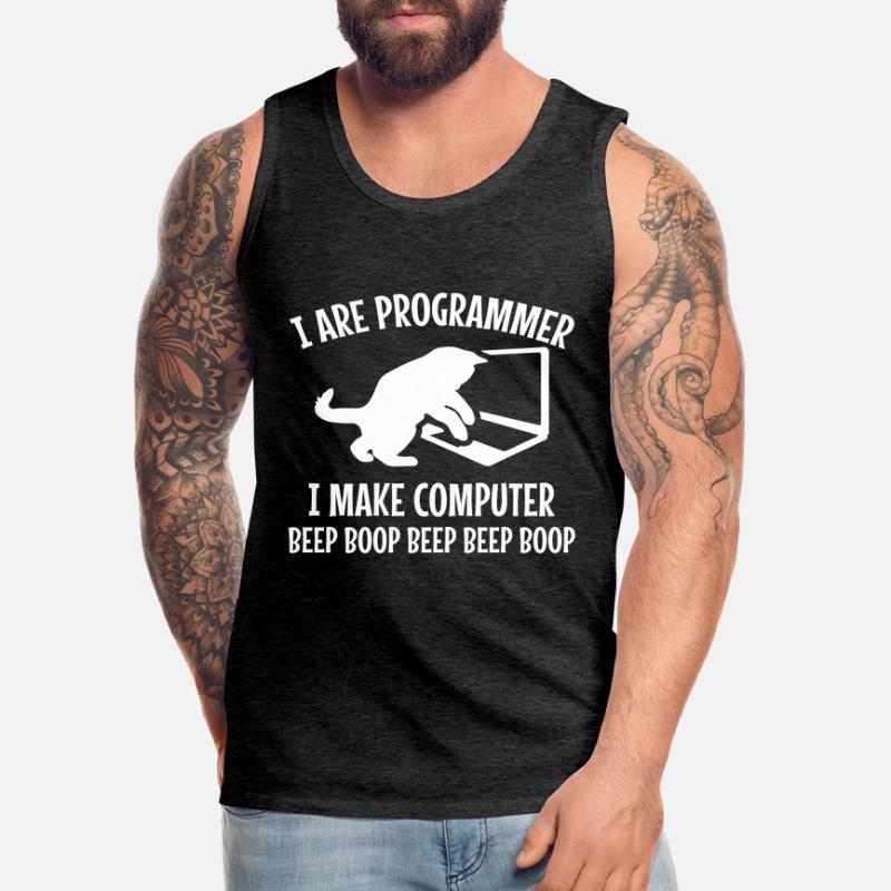 Programmeur Cat Gift Programming Programmation Mitze Débardeur bio Premium Homme
