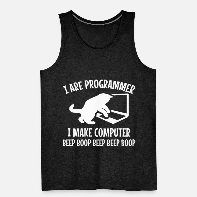 Programmierer Katze Geschenk Programmieren Mitze Männer Premium Bio Tank Top
