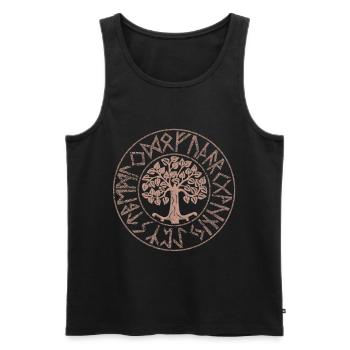 Yggdrasil Baum des Lebens Futhark Runen Wikinger - Männer Premium Bio Tank Top - Schwarz - Vorne - AI Model Male 178 light (178cm)