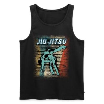 Vintage Jiu Jitsu Kampfsport - Männer Premium Bio Tank Top - Schwarz - Vorne - Michal (187cm)