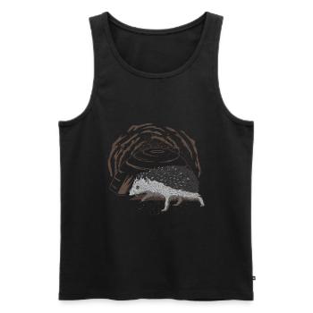 Igel - Männer Premium Bio Tank Top - Schwarz - Vorne - Michal (187cm)
