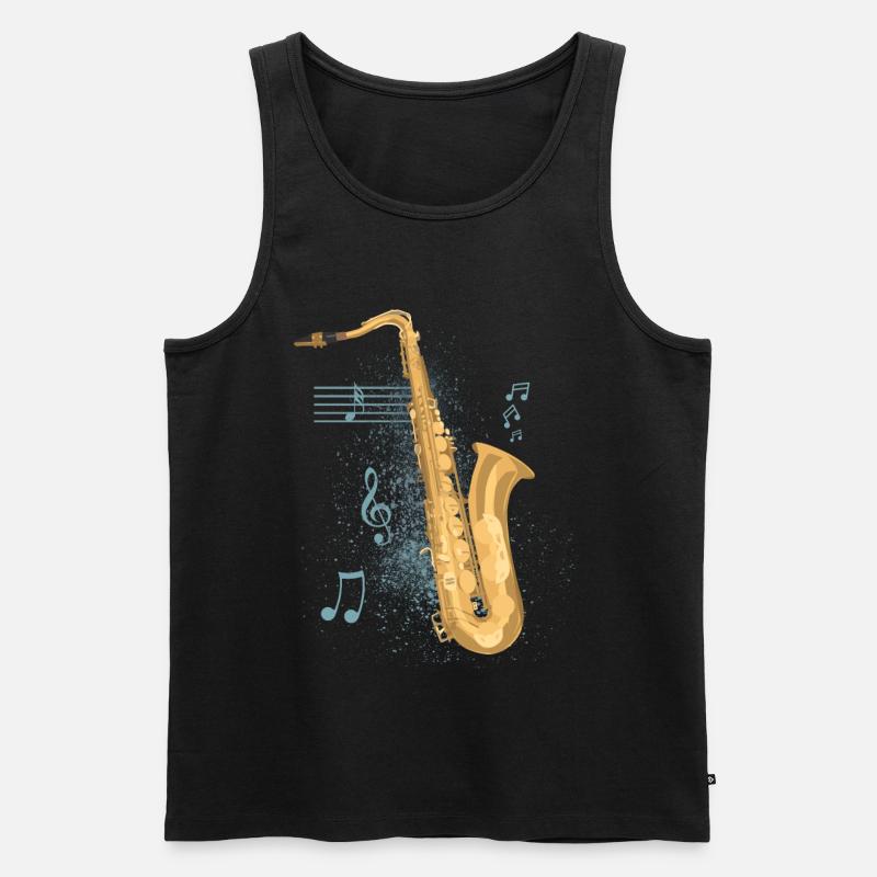 Saxophon - Männer Premium Bio Tank Top - Schwarz