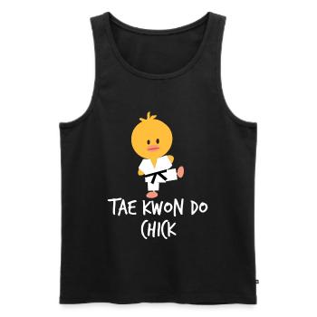 Cadeau drôle de taekwondo femme fille poussin - Débardeur bio Premium Homme - noir - Devant - Michal (187cm)