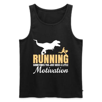 Courir Courir Jogging Motivation T-Rex Dino Funny - Débardeur bio Premium Homme - noir - Devant - Michal (187cm)