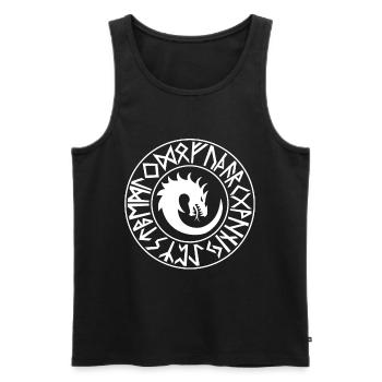 Wikinger - Männer Premium Bio Tank Top - Schwarz - Vorne - Michal (187cm)
