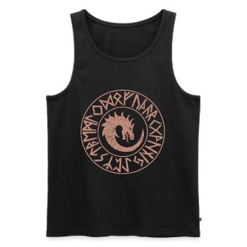 Jörmungandr Midgard snake Futhark runes - Men's Premium Organic Tank Top - black - Front - AI Model Male 178 light (178cm)