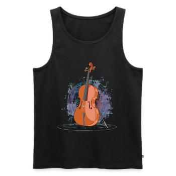 Cello - Männer Premium Bio Tank Top - Schwarz - Vorne - Michal (187cm)