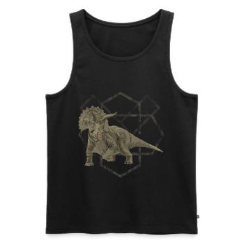 Triceratops - Männer Premium Bio Tank Top - Schwarz - Vorne - AI Model Male 178 light (178cm)