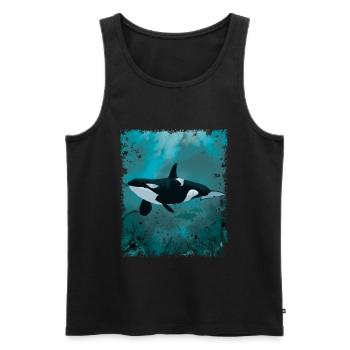 Großer Schwertwal Vintage Orca Wasser Geschenk - Männer Premium Bio Tank Top - Schwarz - Vorne - Michal (187cm)