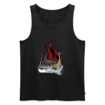 Viking ship - Men's Premium Organic Tank Top - black - Front - AI Model Male 178 light (178cm)