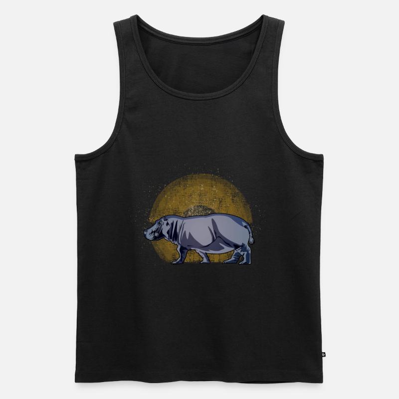Flusspferd - Männer Premium Bio Tank Top - Schwarz