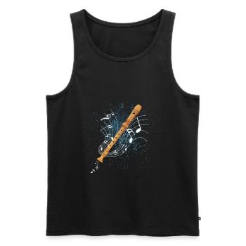 recorder - Men's Premium Organic Tank Top - black - Front - AI Model Male 178 light (178cm)