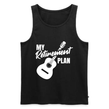 Ruhestand Gitarre Rentner Gitarrist Musiker Rente - Männer Premium Bio Tank Top - Schwarz - Vorne - Michal (187cm)