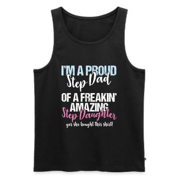 Stepdad I'm A Proud Step Dad Of Amazing Step - Men's Premium Organic Tank Top - black - Front - AI Model Male 178 light (178cm)