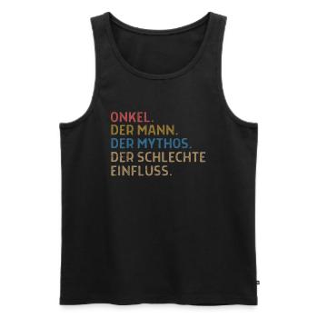 Lustige Onkel Sprüche und Geschenke - Männer Premium Bio Tank Top - Schwarz - Vorne - Michal (187cm)