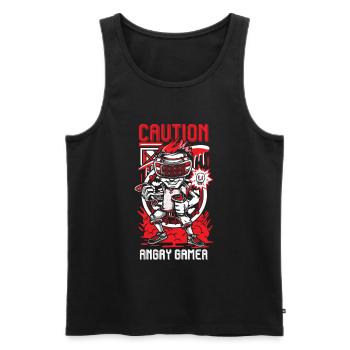 Caution joueur en colère cadeau de joueur de jeu vidéo - Débardeur bio Premium Homme - noir - Devant - Michal (187cm)