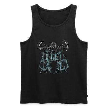 Schlagzeuger Musikliebhaber Rockbands Trommeln - Männer Premium Bio Tank Top - Schwarz - Vorne - AI Model Male 178 light (178cm)