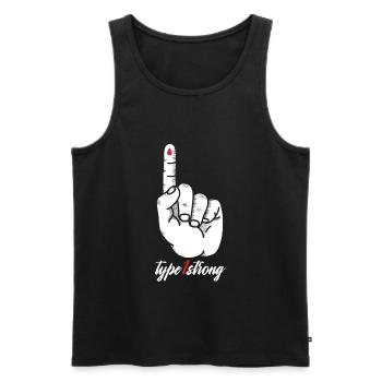Typ 1 Starke Blutgruppe Finger Blut Geschenk - Männer Premium Bio Tank Top - Schwarz - Vorne - Michal (187cm)