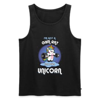 Unicorn Magic Fantasy Workout Fitness Barbell - Men's Premium Organic Tank Top - black - Front - Michal (187cm)