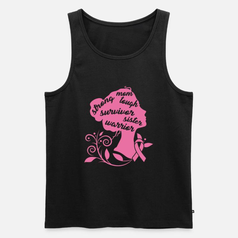 Starkes Mutter-starkes Brustkrebs-Überlebend-Geschenk - Männer Premium Bio Tank Top - Schwarz