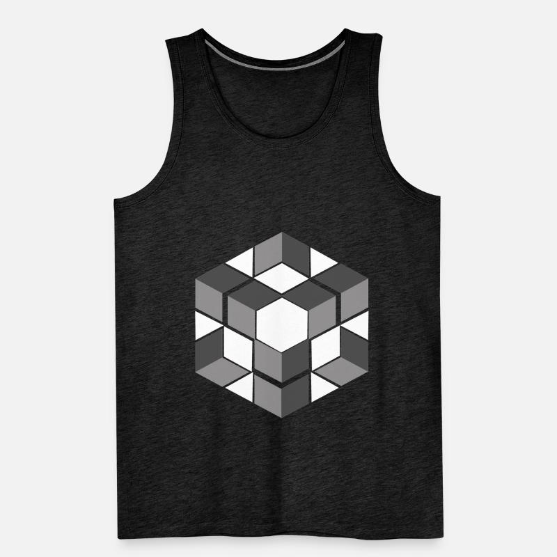 Geometric Cube Seamless Pattern Graphic Men's Premium Organic Tank Top