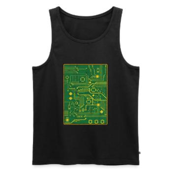 Circuit Board Electrician Awesome Electrical Gift - Men's Premium Organic Tank Top - black - Front - AI Model Male 178 light (178cm)