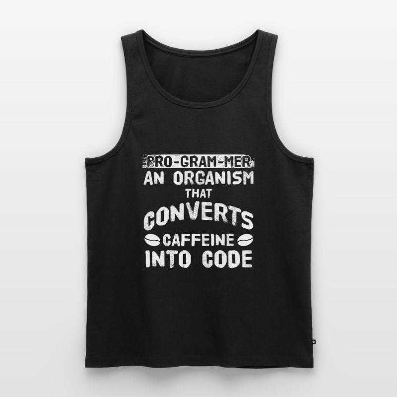 Programmer Converts Caffeine Into Code Coffee Gift Men's Premium Organic Tank Top