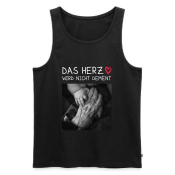 Altenpflege Das Herz Wird Nicht Dement - Männer Premium Bio Tank Top - Schwarz - Vorne - AI Model Male 178 light (178cm)