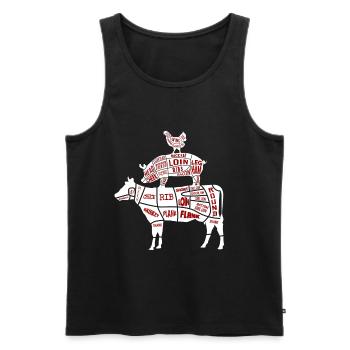 Grillen Fleischteile Huhn Schwein Rind - Männer Premium Bio Tank Top - Schwarz - Vorne - AI Model Male 178 light (178cm)