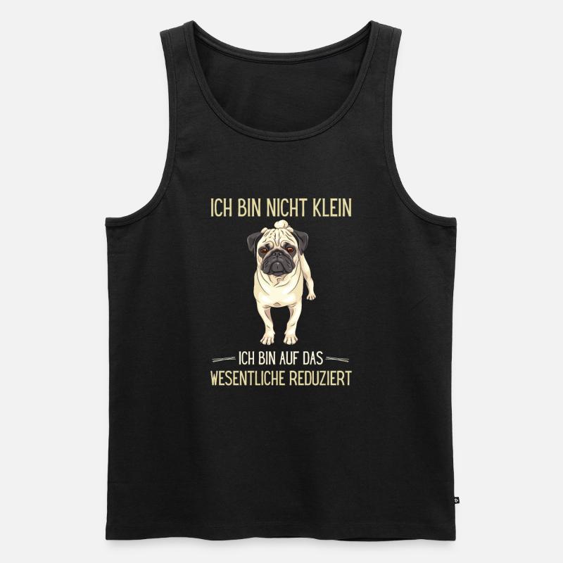 Mops-Sprüche - ich bin nicht klein - Männer Premium Bio Tank Top - Schwarz