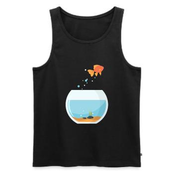Aquarium aquariophile poisson cadeau marin - Débardeur bio Premium Homme - noir - Devant - Michal (187cm)