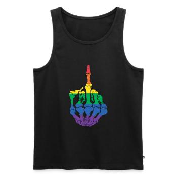 Dirty Finger LGBT Lesbian Gay Bisexual Transgender - Men's Premium Organic Tank Top - black - Front - Michal (187cm)