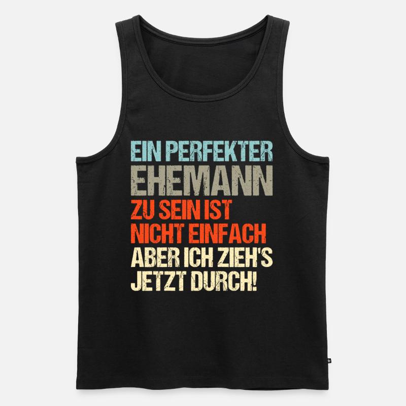 Perfekter Ehemann - Männer Premium Bio Tank Top - Schwarz