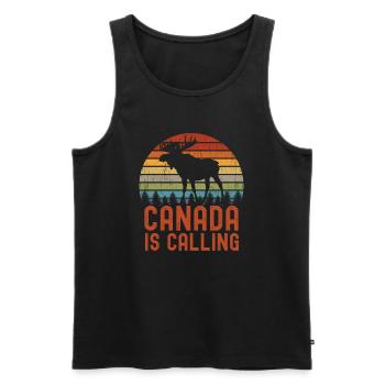 Canada is calling | Vacation Emigration Canada - Men's Premium Organic Tank Top - black - Front - AI Model Male 178 light (178cm)