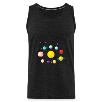 planètes J'aime ma planète Space Galaxy - Débardeur bio Premium Homme - charbon - Devant - Alexander (188cm)