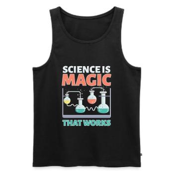 La science est magique Science Nerd - Débardeur bio Premium Homme - noir - Devant - AI Model Male 178 light (178cm)