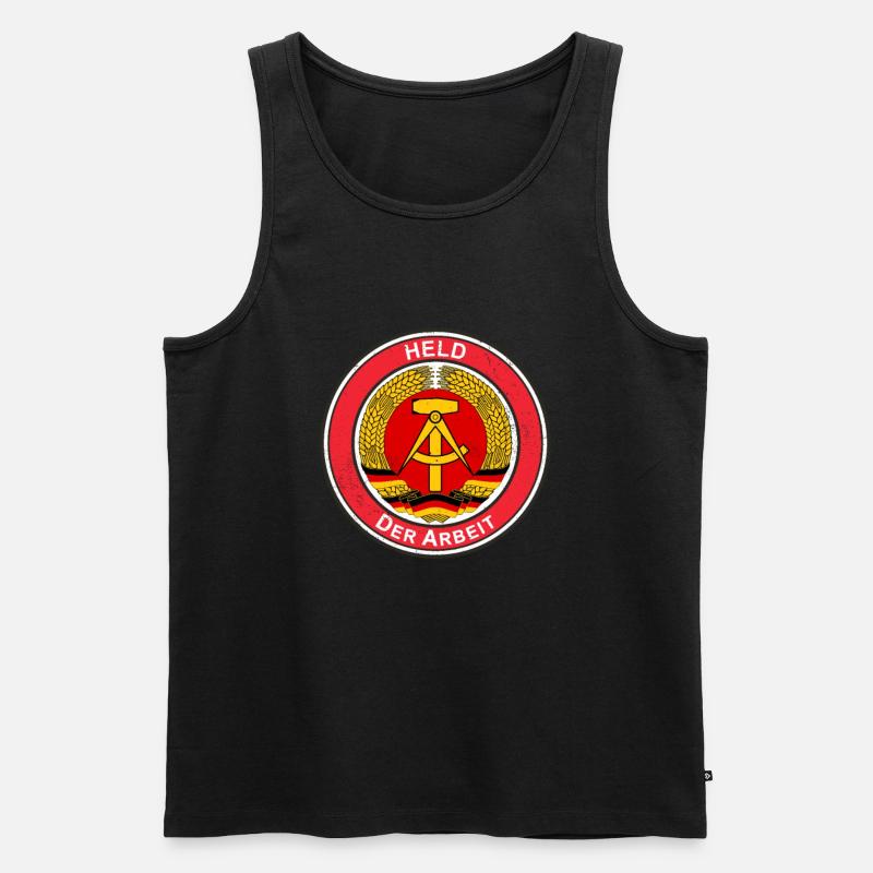 DDR Held Der Arbeit - Männer Premium Bio Tank Top - Schwarz