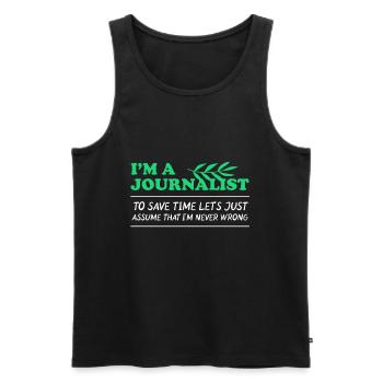 Journaliste Journalistes Journalisme Écrivain Cadeau - Débardeur bio Premium Homme - noir - Devant - Michal (187cm)