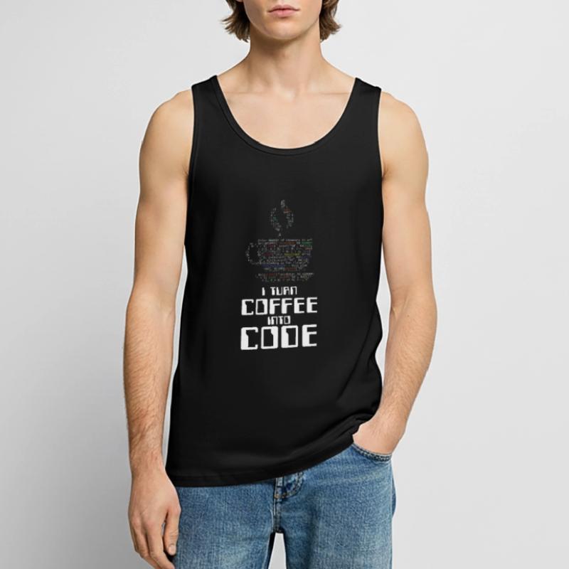 Je transforme le café en cadeau HTML de codage de codeur de code Débardeur bio Premium Homme