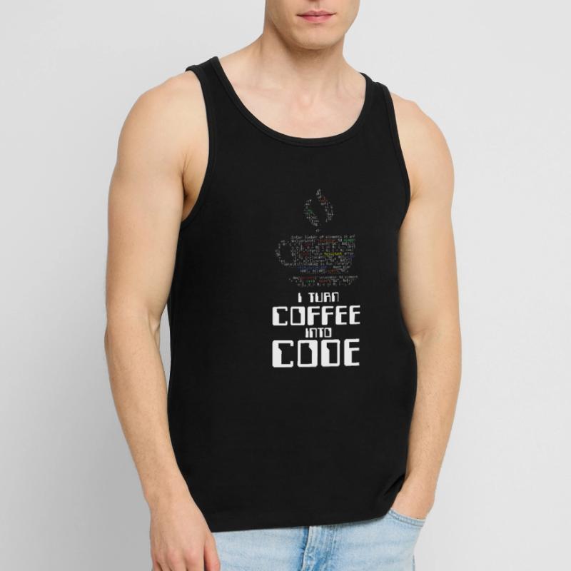 Je transforme le café en cadeau HTML de codage de codeur de code Débardeur bio Premium Homme